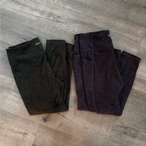 Set of 2 Victoria's Secret Charcoal and Dark Green Leggings